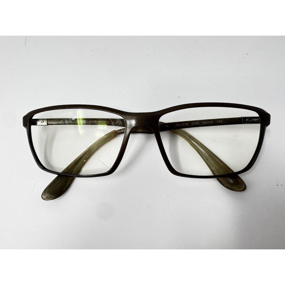 Ray-Ban RB7018 5205 Brown Liteforce Eyeglass Frames 56-16-145 Italy Made